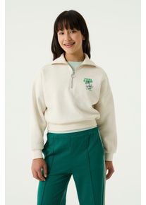 Sweatshirt Garcia, M&auml;dchen, Gr. 140/146, cream melee, Sweatware, Obermaterial: 70% Baumwolle, 30% Polyester, bedruckt, regular fit normal, ohne Ausschnitt, Rippb&uuml;ndchen, Sweatshirts Sweatshirt, mit Print for GIRLS