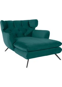 Loveseat 3C CANDY "Beatrice Loungesessel, Ohrensessel, bequem zum Relaxen, Breite 100cm", gr&uuml;n (dunkelgr&uuml;n), B:126cm H:95cm T:160cm, Samt-Optik (100% Polyester), Sessel, Loveseat, mit Knopfheftung im R&uuml;cken, Fernsehsessel, Relaxsessel