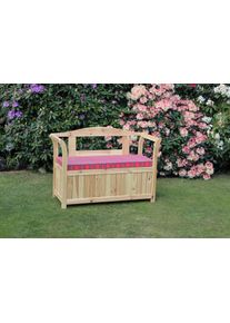 Gartenbank Promadino, braun, B:130cm H:93cm T:50cm, Massivholz, Sitzb&auml;nke, Gartenbank