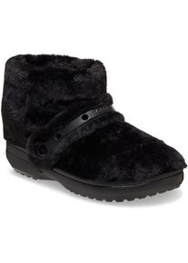 Winterboots Crocs "Unfurgettable Boot", Damen, Gr. 42, schwarz, Croslite&trade;, Textil, Schuhe Winterboots, Schlupfboots, Hausschuh mit Klettriemchen, Warmfutter