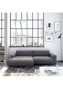 Ecksofa Musterring "LUCIA zeitlos, bequem, sch&ouml;ne Detailverarbeitung Breite 296cm, L-Form", grau (stone crona), B:296cm H:81cm T:190cm, Flachgewebe VALMONT (60% Baumwolle/40% Leinen);Leder PURO, pigmentiertes Leder;Microfaser CRONA (100% Polyester);Flachgewebe FLORIS (100% Polyester);Leder BAX, pigmentiertes Leder, Sofas, Ecksofa