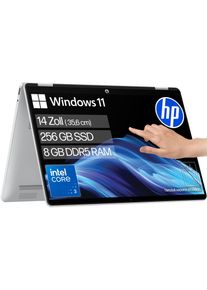 HP Convertible Notebook "14-fp0231ngx", silber (glacier silber), 8 GB RAM 256 GB SSD, Core 3, Windows11Home64-Bit, Notebooks, Convertible Notebook