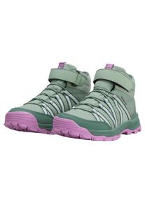 Wanderschuh Jack Wolfskin "WILD HIKE TEXAPORE MID VC K", Kinder, Gr. 40, gr&uuml;n (gr&uuml;n zinnia), Synthetik, Schuhe Wanderschuh, Wasserdicht, Trekkingschuh