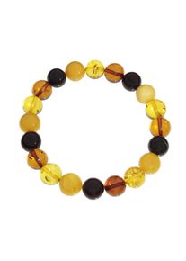 Armband OSTSEE-SCHMUCK "OSTSEE-SCHMUCK Armband Kugel 10 mm Armband Kugel 10 mm", braun (wei&szlig;, neutral), Armb&auml;nder, Damen, 19cm, Bernstein, Armband