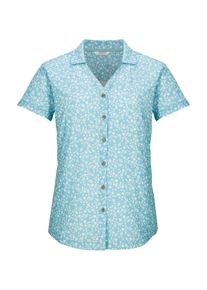 Funktionshemd Killtec "KOS 86 WMN WVN SHRT", Damen, Gr. 42, Normalgr&ouml;&szlig;en, blau (ocean), Obermaterial: 92% Polyester, 8% Elasthan, Hemden Funktionshemd, Schnelltrocknende Damenbluse mit floralem Print und Zierriegeln