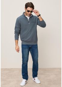MAN'S WORLD Sweatshirt MAN'S WORLD "- Sportiv gepflegte Optik f&uuml;r Alltag und Freizeit", Herren, Gr. M, grau (blau), Obermaterial: 100% Baumwolle. Besatz: 85% Baumwolle, 15% Viskose, unifarben, angesetztes B&uuml;ndchen, Sweatshirts Sweatshirt, Wertiger Oberstoff, markante Kontrastakzente, moderner Freizeit-Look