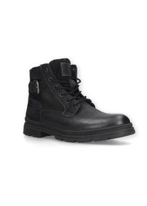 Schn&uuml;rboots Camel Active, Herren, Gr. 41, schwarz, Leder, Schuhe Schn&uuml;rboots, Schn&uuml;rstiefelette, Workerboots mit Profilsohle