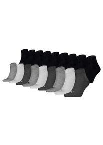 Kurzsocken Puma "Socken Quarter Plain ECOM 18P 18er Pack", Damen, Gr. 39-42, bunt (schwarz, grau), Obermaterial: 68% Baumwolle CO. 18% Polyamid PA. 12% Polyester PES. 2% Elasthan EL., Socken Kurzsocken