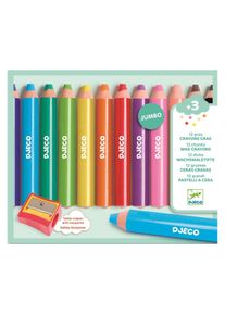 Djeco, Malstifte, 12 Jumbo Wachsmalstifte dick (12x)