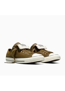 Sneaker Converse "CHUCK TAYLOR ALL STAR SUEDE", Damen, Gr. 43, bog down, egret, schwarz, Leder, Schuhe Sneaker, aus Wildleder, zweifarbige Laces