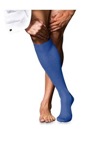 Kniestr&uuml;mpfe Falke "No. 10 Pure Fil d'&Eacute;cosse", Herren, Gr. 41-42, blau (cobalt (6712)), Obermaterial: 93% Baumwolle CO. 7% Polyamid PA., Socken Kniestr&uuml;mpfe