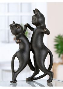 Tierfigur Gilde "Katze Gatto-Duo, schwarz", schwarz, B:17,5cm H:30,5cm T:16cm, Kunstharz, Dekofiguren, Tierfigur
