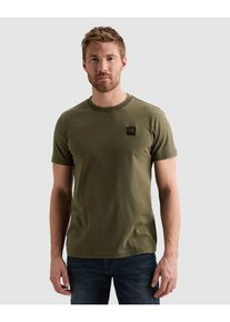 PME-Legend T-Shirt PME LEGEND, Herren, Gr. S, gr&uuml;n (kalamata), Jersey, Obermaterial: 100% Baumwolle, normal normal, Rundhals, Shirts T-Shirt, Washed garment dye- gef&auml;rbt