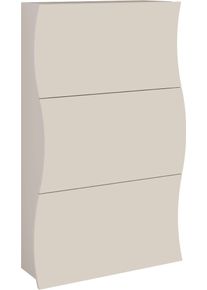 Schuhschrank Home Affaire "Schuhschrank mit Klappen / Schuhkommode, H&ouml;he 121 cm", kaschmir, B:71cm H:121cm T:27cm, FSC-zertifizierter Holzwerkstoff, Schr&auml;nke, Schuhschrank, onda 71 cm breit,,mit 3 klappt&uuml;ren, made in italy