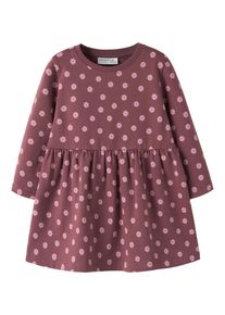 Sweatkleid name it "NMFDAVINA LS SWEAT BRU DRESS NOOS", M&auml;dchen, Gr. 116, N-Gr, wild ginger aop:with lilas flower, angeraute Sweatware, Obermaterial: 95% Baumwolle, 5% Elasthan, bedruckt, Basic ca. Mitte Oberschenkel, Rundhals, abgesteppte Kante, Kleider Sweatkleid, im tollen Alloverprint