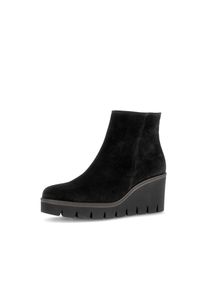 Keilstiefelette Gabor, Damen, Gr. 40, schwarz, Veloursleder, Schuhe Keilstiefelette, Keilabsatz, Businessstiefelette mit praktischem Innenrei&szlig;verschluss