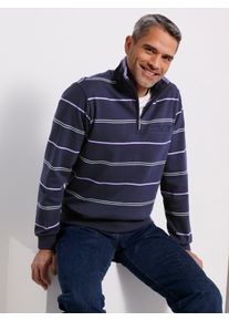 Sweatshirt CLASSIC, Herren, Gr. 56/58, blau (marine, lavendel, geringelt), 100% Baumwolle, gemustert, gestreift, mehrfarbig, Sweatshirts Sweatshirt