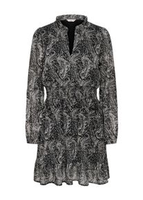 Chiffonkleid Only "ONLCAROLINE L/S SHORT DRESS WVN NOOS", Damen, Gr. M, N-Gr, schwarz aop:caroline paisley, Chiffon, Obermaterial: 100% Polyester, bedruckt, kurz, V-Ausschnitt, Kleider Chiffonkleid, Polyester