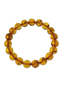 Armband OSTSEE-SCHMUCK "OSTSEE-SCHMUCK Armband Kugel 11 mm Armband Kugel 11 mm", braun (wei&szlig;, neutral), Armb&auml;nder, Damen, 19cm, Bernstein, Armband