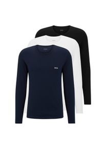 Longsleeve BOSS "Longsleeve LS ShirtRN 3P Classic 3er Pack", Herren, Gr. XL, bunt (schwarz, blau, wei&szlig;), Obermaterial: 100% Baumwolle CO., Shirts Longsleeve