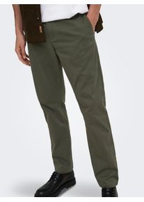 Only & Sons Chinos ONLY & SONS "ONSWEFT REG TWILL 0595 CHINO PANT NOOS", Herren, Gr. 34, L&auml;nge 30, gr&uuml;n (beluga), Web, Obermaterial: 96% Baumwolle, 4% Elasthan, unifarben, regular fit lang, Hosen Chinos, Baumwollmischung, regular fit