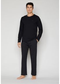 JOOP! Pyjama JOOP "EPP Set (Cotton Jersey)", Herren, Gr. L, schwarz, Jersey, Obermaterial: 95% Baumwolle, 5% Elasthan, Homewear-Sets Pyjama