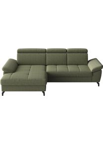 Sit & More Ecksofa SIT & MORE "Vanity, L-Form, B: 264 cm", gr&uuml;n (olive), B:264cm H:84cm T:181cm, 100% Polyester, Sofas, Ecksofa, Inkl.Sitz-,Kopf-und Armteilverstellung