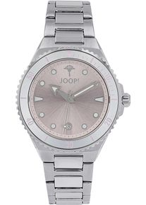 JOOP! Quarzuhr JOOP, silber (silberfarben, lila), Armbanduhren, Damen, Quarzuhr, Armbanduhr, Damenuhr, Edelstahlarmband, analog, Datum