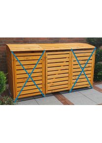M&uuml;lltonnenbox Promadino "Erweiterungsset f&uuml;r Vario III, aus Massivholz", braun (honigbraun), B:92cm H:122cm T:70cm, Massivholz, Aufbewahrungsboxen, M&uuml;lltonnenbox, passend f&uuml;r alle Tonnen bis 240 Liter