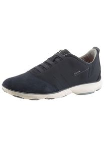 Slip-On Sneaker Geox "U NEBULA", Herren, Gr. 43, blau (navy), Textil, Veloursleder, Schuhe Slip-On Sneaker, Slipper, Freizeitschuh mit Gummizug
