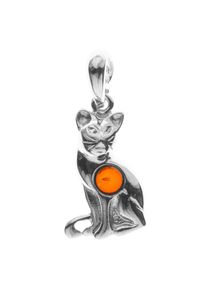 Kettenanh&auml;nger OSTSEE-SCHMUCK "OSTSEE-SCHMUCK Anh&auml;nger Katze Anh&auml;nger Katze", wei&szlig; (wei&szlig;, neutral), Schmuckanh&auml;nger, Damen, 29 x 12mm, Silber 925 (Sterlingsilber), 2,5 g, Kettenanh&auml;nger