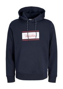 Jack & Jones Kapuzensweatshirt JACK & JONES "JJBUSTER SWEAT HOOD BTS", Herren, Gr. L, navy blazer, angeraute Sweatware, Obermaterial: 60% Baumwolle, 40% Polyester, bedruckt, normal normal, Rundhals, Rippb&uuml;ndchen, Sweatshirts Kapuzensweatshirt, Baumwollmischung, normal geschnitten