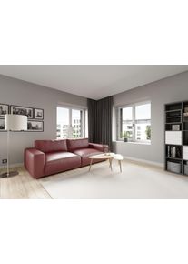 Big-Sofa Musterring "LUCIA Mega Sofa, hoher Sitzkomfort, Breite 252cm, Kontrastnaht", rot (karminrot bax), B:252cm H:81cm T:124cm, Flachgewebe FLORIS (100% Polyester);Flachgewebe VALMONT (60% Baumwolle/ 40% Leinen);Microfaser CRONA (100% Polyester), Sofas, Big-Sofa, in vielen Qualit&auml;ten und 4 unterschiedlichen N&auml;hten, 2,5-Sitzer