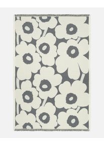 Wohndecke Marimekko "UNIKKO JACQUARD", grau (off, wei&szlig;, kohlefarben, beige), B:150cm L:220cm, Obermaterial: 100% Baumwolle, Wohndecken, Wohndecke, 150x220 cm