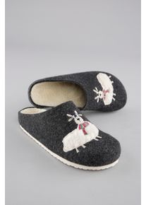 Clog ANISTON SHOES, Damen, Gr. 42, grau (anthrazit), Filz, Schuhe Clog, Hausschuh, Schlappen, Homeslipper