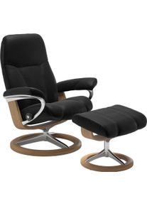 Relaxsessel stressless "Consul", schwarz (schwarz batick), B:78cm H:97cm T:70cm, Leder BATICK: BATICK ist ein leicht korrigiertes, durchgef&auml;rbtes und genarbtes M&ouml;belleder, bei dem die meisten Unebenheiten und Spuren in der Regel entfernt wurden.;Leder PALOMA: PALOMA ist ein durchgef&auml;rbtes Semianilin-M&ouml;belleder mit nat&uuml;rlicher Narbung.;ROHLEDER Stoff Q2 FARON: Ein fester zuverl&auml;ssiger Boucl&eacute; mit ei