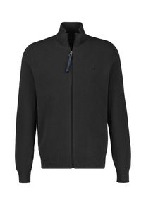 Strickjacke Lerros, Herren, Gr. S, schwarz, Strick, Obermaterial: 100% Baumwolle, bestickt, unifarben, normal h&uuml;ftbedeckend, Rundhals, B&uuml;ndchen, Strickjacken Strickjacke, mit Rei&szlig;verschluss und Strehkragen