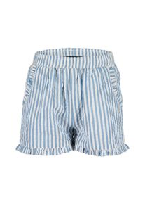 Shorts Blue Seven, M&auml;dchen, Gr. 98, N-Gr, blau (mittelblau), Web, Obermaterial: 100% Baumwolle, gestreift, Basic ca. Mitte Oberschenkel, Hosen Shorts