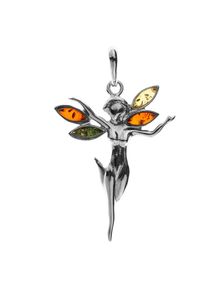 Kettenanh&auml;nger OSTSEE-SCHMUCK "OSTSEE-SCHMUCK Anh&auml;nger Elfe Anh&auml;nger Elfe", wei&szlig; (wei&szlig;, neutral), Schmuckanh&auml;nger, Damen, 50x32mm, Silber 925 (Sterlingsilber), 5,9 g, Kettenanh&auml;nger