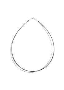 Halsreif OSTSEE-SCHMUCK "OSTSEE-SCHMUCK Halsreif Nyloncollier 5-reihig -schwarz-" Gr. 45, schwarz (wei&szlig;, neutral), Halsketten, Damen, 45cm, Edelstahl, L: 42, Halsreif