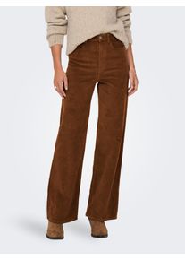 Cordhose Only "ONLHOPE GLOBAL HW WIDE CORD PNT NOOS", Damen, Gr. 40, L&auml;nge 32, braun (bison), Cord, Obermaterial: 98% Baumwolle, 2% Elasthan, unifarben, lang, Hosen Cordhose, Baumwollmischung