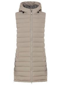 Longweste Kangaroos, Damen, Gr. 38, dunkelbeige, Web, Obermaterial: 100% Polyester. Futter: 100% Polyester. Wattierung: 100% Polyester, unifarben, bequem h&uuml;ftbedeckend, Westen Longweste, Wattiert, mit Rei&szlig;verschluss-Schlitzen
