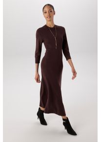 Strickkleid Aniston SELECTED, Damen, Gr. 34, N-Gr, braun (bordeaux), Strick, Obermaterial: 70% Viskose (LENZING&trade; ECOVERO&trade;), 30% Polyamid, unifarben, figurumspielend wadenlang, Rundhals, Rippstrickb&uuml;ndchen, Kleider Strickkleid, mit kleinem Stehkragen - NEUE KOLLEKTION