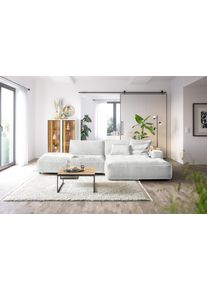 Ecksofa Musterring "Lucia modern und bequem, Breite 330cm, L-Form", wei&szlig;, B:330cm H:81cm T:190cm, 100% Polyester, Sofas, Ecksofa, verschiedene Farben, gro&szlig;er Longchair mit Armlehne, B330 x T190 cm
