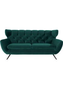 2,5-Sitzer 3C CANDY "Beatrice, extravagantes Megasofa, bequem, K&uuml;chensofa, Breite 200cm", gr&uuml;n (dunkelgr&uuml;n), B:200cm H:94cm T:95cm, Samt-Optik (100% Polyester), Sofas, 2 5-Sitzer, mit R&uuml;ckensteppung im Rautenmuster, in Samt Optik oder in Breitcord