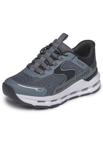 Slip-On Sneaker Skechers "GLIDE-STEP PLUS", Jungen, Gr. 40, dunkelgrau, schwarz, Lederimitat, Schuhe Slip-On Sneaker, Schlupfschuh, Freizeitsneaker, Gr&ouml;ssenschablone zum Download