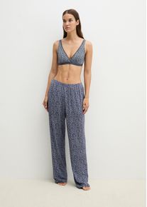 Marc O'Polo Loungehose MARC O'POLO, Damen, Gr. S, N-Gr, blau grau, flower print, Jersey, Obermaterial: 92% Modal, 8% Elasthan, lang, Hosen Loungehose