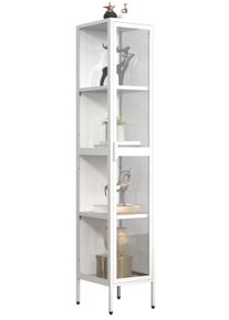 Standvitrine Vcm "Stahl Glas Vitrine Schaukasten Floka XL", wei&szlig;, B:30cm T:35cm, Obermaterial: 100% Metall MT., Schr&auml;nke, Standvitrine