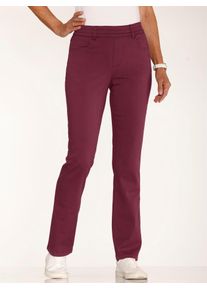 High-waist-Jeans CLASSIC BASICS, Damen, Gr. 52, Normalgr&ouml;&szlig;en, bordeaux, 81% Baumwolle, 17% Polyester, 2% Elasthan, unifarben, lang, Jeans High-waist-Jeans