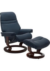Relaxsessel stressless "Sunrise", blau (oxford blau paloma), B:88cm H:103cm T:78cm, Leder BATICK: BATICK ist ein leicht korrigiertes, durchgef&auml;rbtes und genarbtes M&ouml;belleder, bei dem die meisten Unebenheiten und Spuren in der Regel entfernt wurden.;Leder PALOMA: PALOMA ist ein durchgef&auml;rbtes Semianilin-M&ouml;belleder mit nat&uuml;rlicher Narbung.;ROHLEDER Stoff Q2 FARON: Ein fester zuverl&auml;ssiger Boucl&eacute; mit